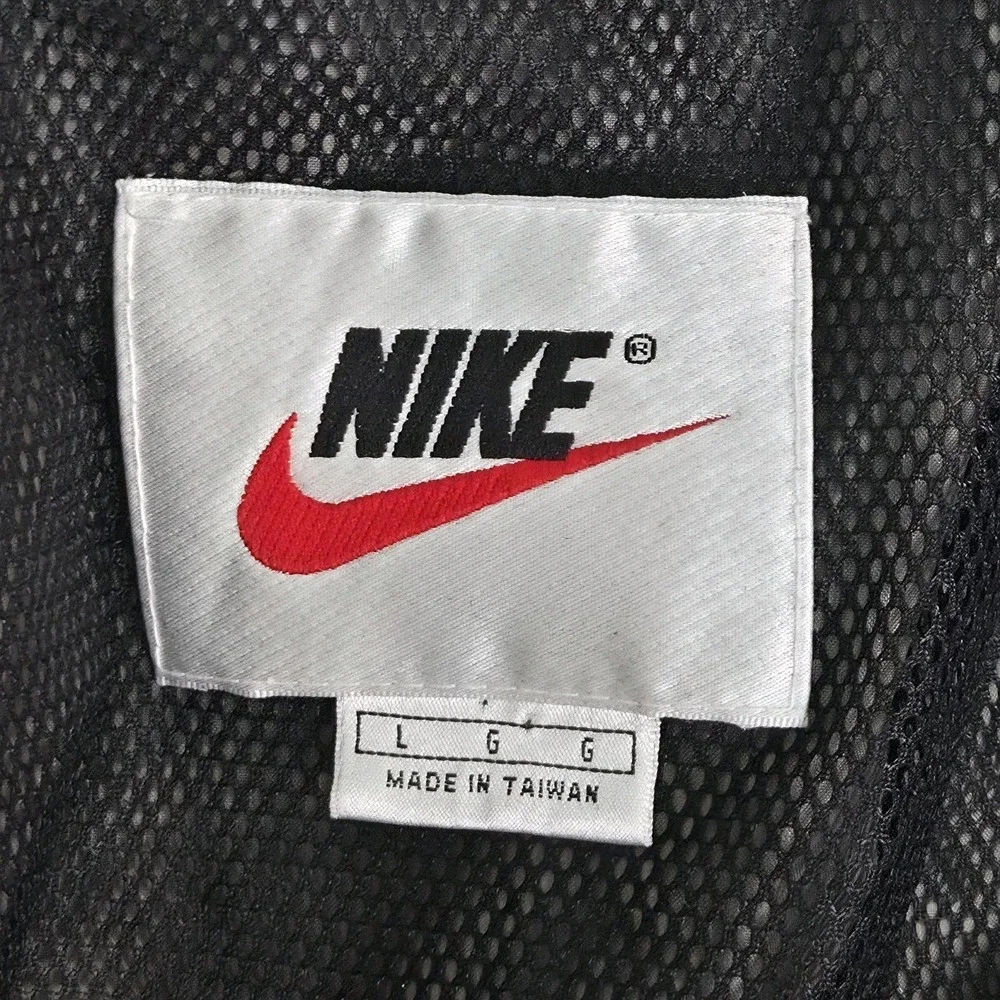 Vtg Nike Spell Out Full Zip Nylon Windbreaker Jacket Men's L Green Athleisure